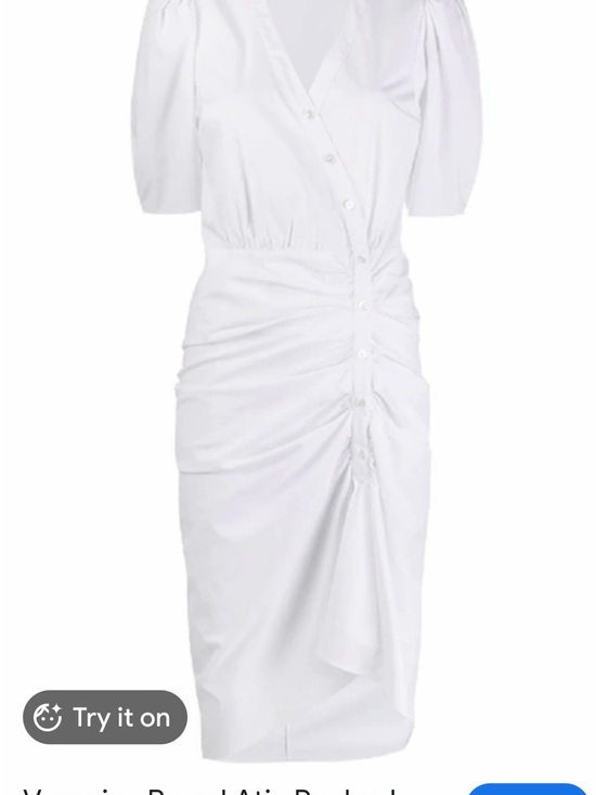 Veronica Beard Dresses & Skirts - Veronica Beard White Ruched Button-Front Midi Dress